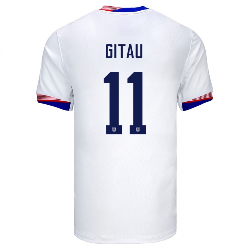 Hombre Fútbol Camiseta Estados Unidos Andre Gitau #11 Blanco 1ª Equipación 24-26 Argentina