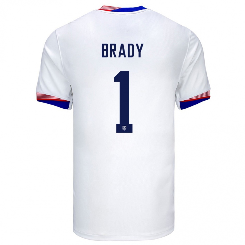 Hombre Fútbol Camiseta Estados Unidos Chris Brady #1 Blanco 1ª Equipación 24-26 Argentina