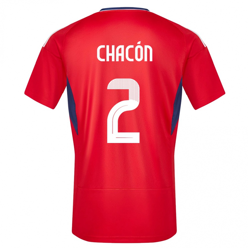 Hombre Fútbol Camiseta Costa Rica Daniel Chacon #2 Rojo 1ª Equipación 24-26 Argentina