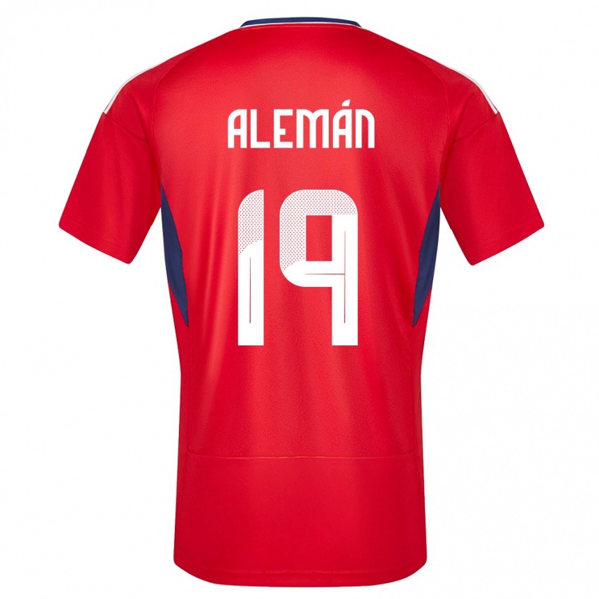 Hombre Fútbol Camiseta Costa Rica Fabricio Aleman #19 Rojo 1ª Equipación 24-26 Argentina