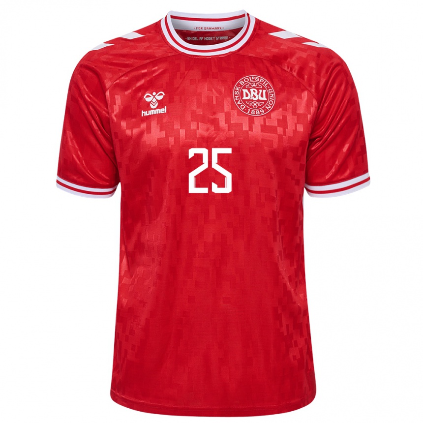 Hombre Fútbol Camiseta Dinamarca Rasmus Kristensen #25 Rojo 1ª Equipación 24-26 Argentina