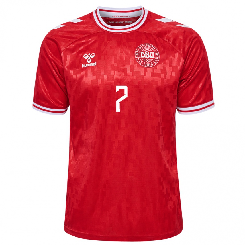 Hombre Fútbol Camiseta Dinamarca Mathias Jensen #7 Rojo 1ª Equipación 24-26 Argentina