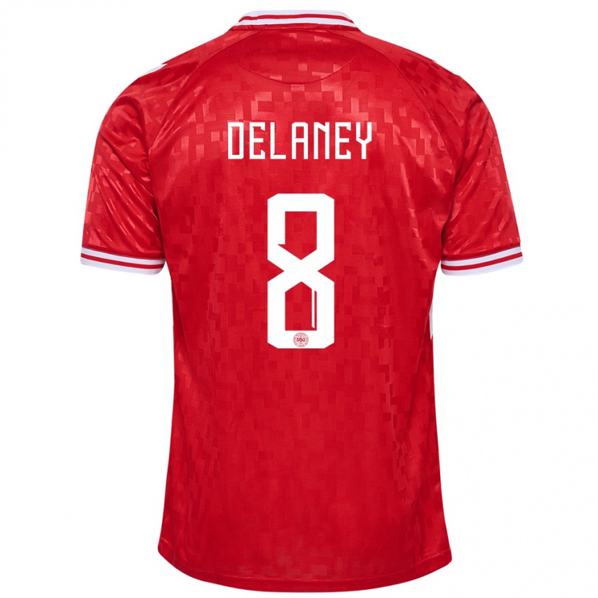 Hombre Fútbol Camiseta Dinamarca Thomas Delaney #8 Rojo 1ª Equipación 24-26 Argentina