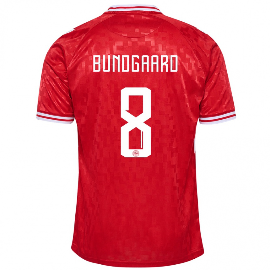 Hombre Fútbol Camiseta Dinamarca Filip Bundgaard #8 Rojo 1ª Equipación 24-26 Argentina