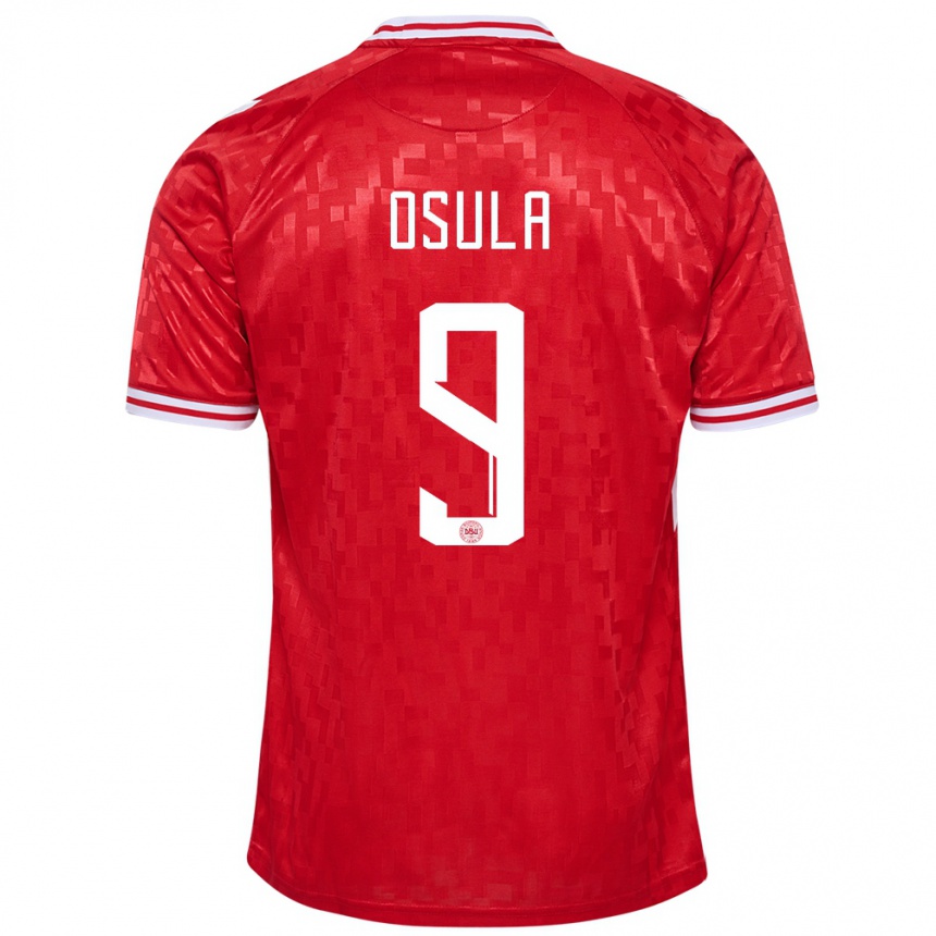 Hombre Fútbol Camiseta Dinamarca William Osula #9 Rojo 1ª Equipación 24-26 Argentina