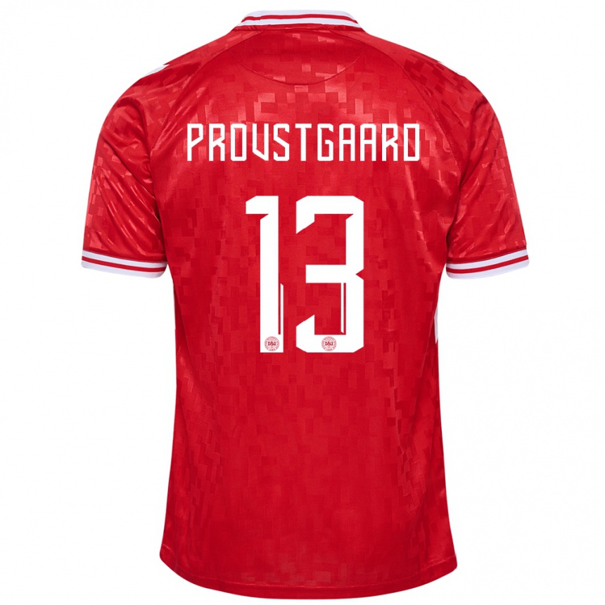 Hombre Fútbol Camiseta Dinamarca Oliver Provstgaard #13 Rojo 1ª Equipación 24-26 Argentina