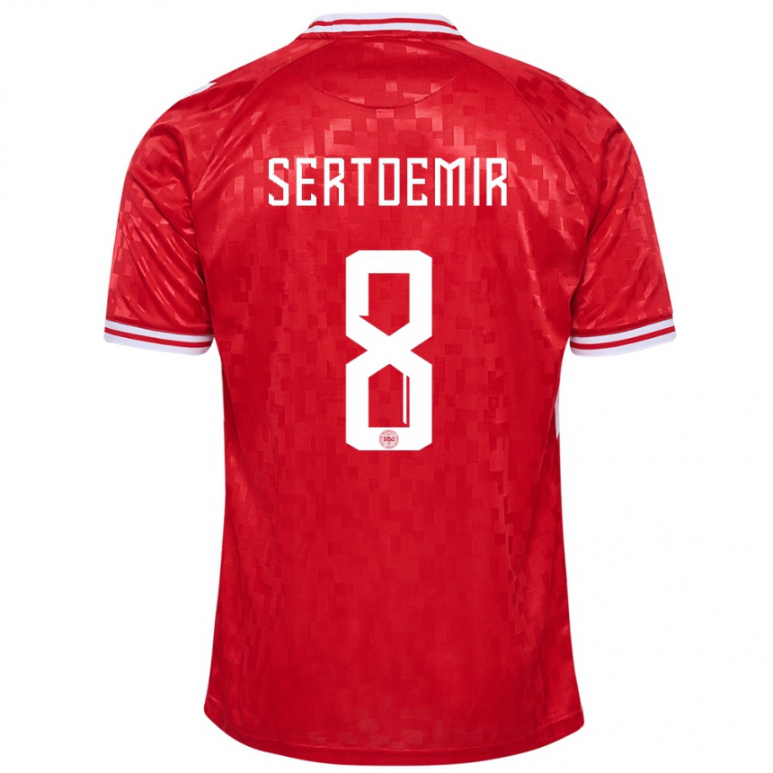 Hombre Fútbol Camiseta Dinamarca Zidan Sertdemir #8 Rojo 1ª Equipación 24-26 Argentina