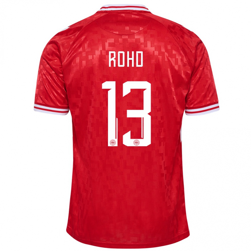 Hombre Fútbol Camiseta Dinamarca Emil Rohd #13 Rojo 1ª Equipación 24-26 Argentina