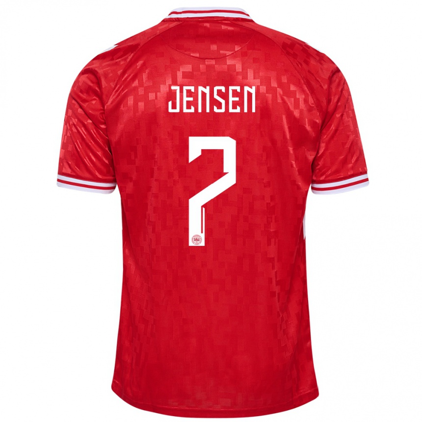 Hombre Fútbol Camiseta Dinamarca Victor Jensen #7 Rojo 1ª Equipación 24-26 Argentina