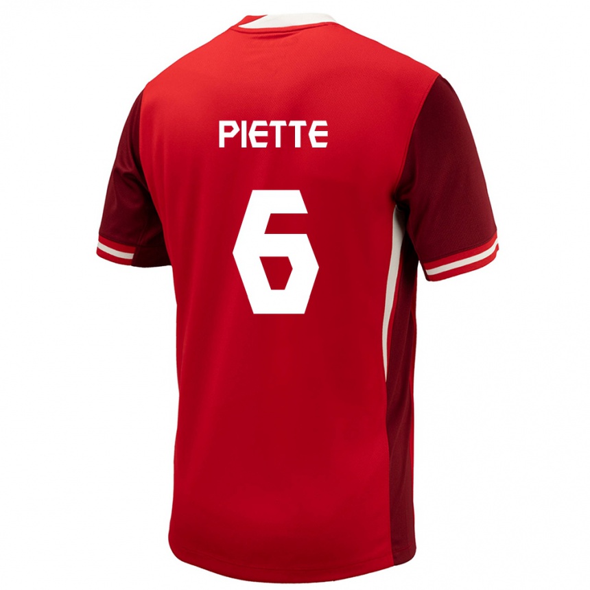 Hombre Fútbol Camiseta Canadá Samuel Piette #6 Rojo 1ª Equipación 24-26 Argentina