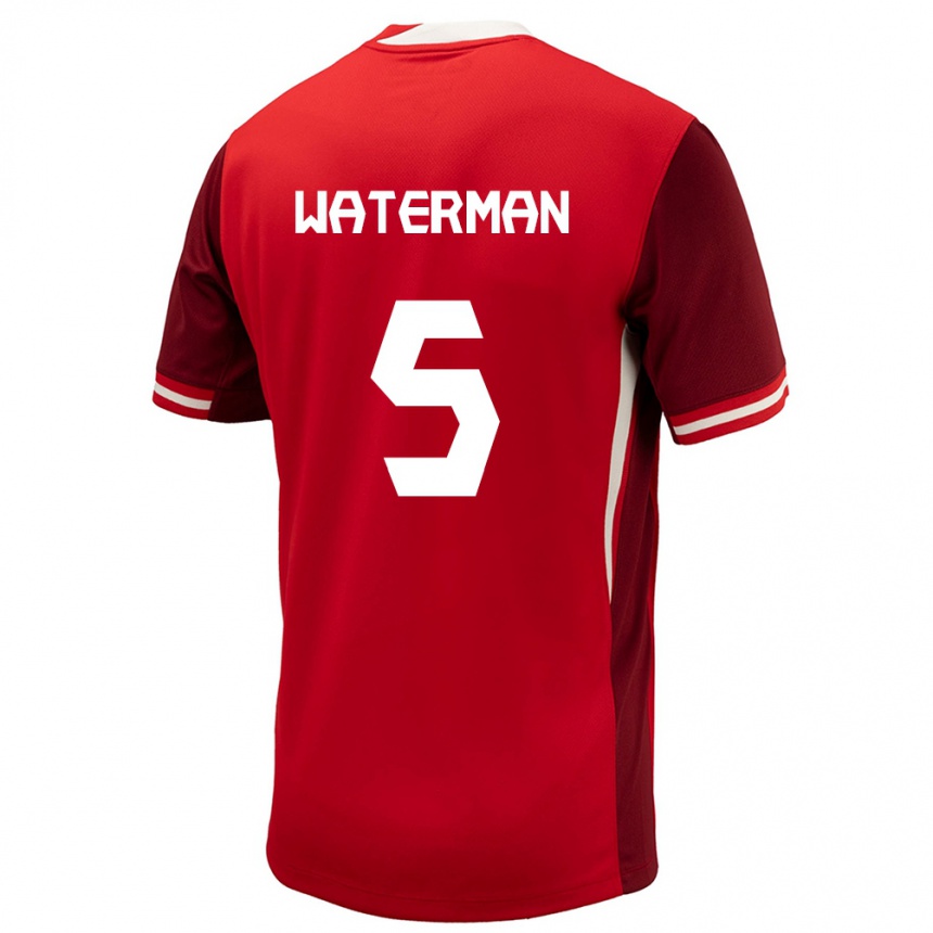 Hombre Fútbol Camiseta Canadá Joel Waterman #5 Rojo 1ª Equipación 24-26 Argentina