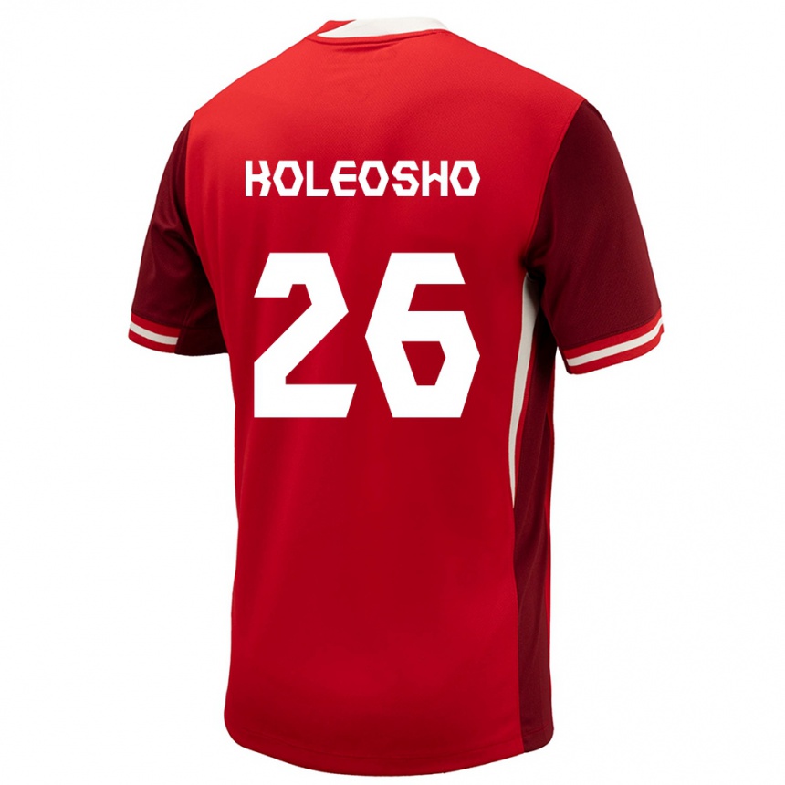 Hombre Fútbol Camiseta Canadá Luca Koleosho #26 Rojo 1ª Equipación 24-26 Argentina