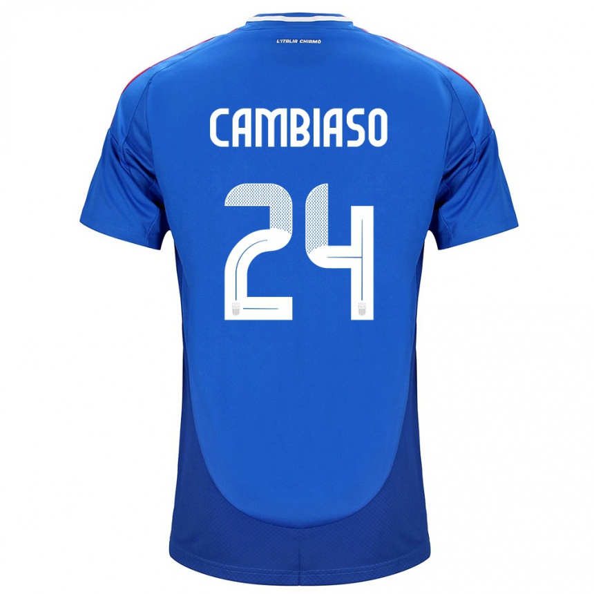 Hombre Fútbol Camiseta Italia Andrea Cambiaso #24 Azul 1ª Equipación 24-26 Argentina