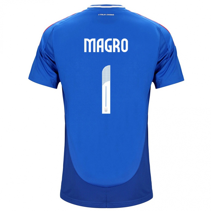 Hombre Fútbol Camiseta Italia Federico Magro #1 Azul 1ª Equipación 24-26 Argentina