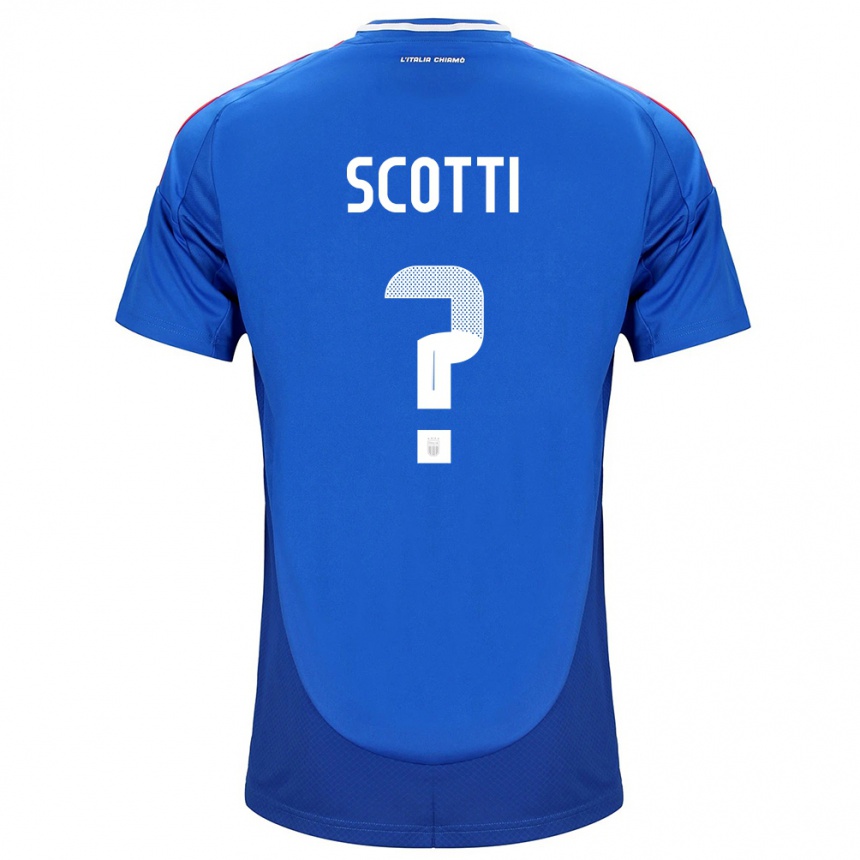 Hombre Fútbol Camiseta Italia Filippo Scotti #0 Azul 1ª Equipación 24-26 Argentina