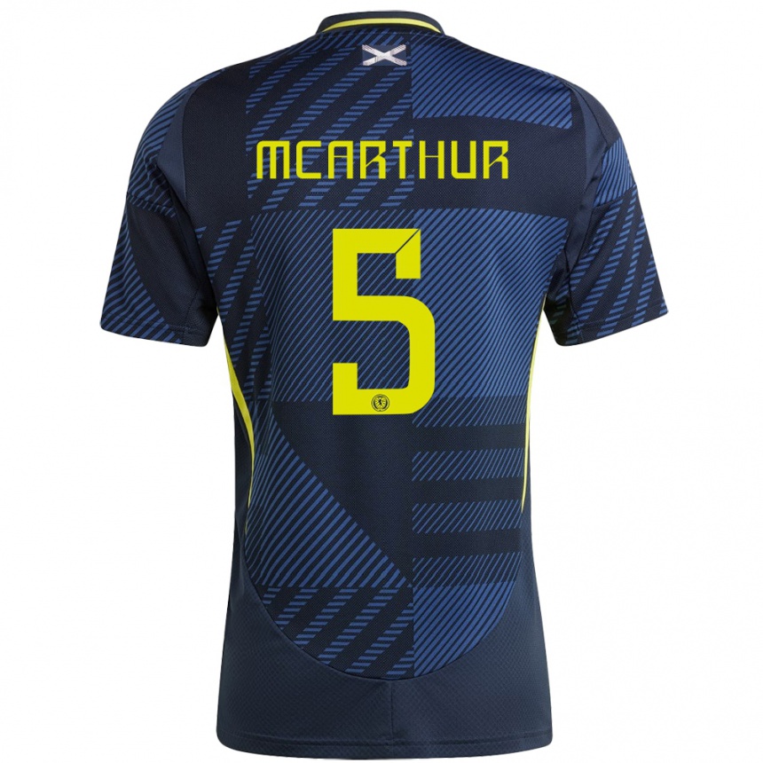 Hombre Fútbol Camiseta Escocia Charlie Mcarthur #5 Azul Oscuro 1ª Equipación 24-26 Argentina