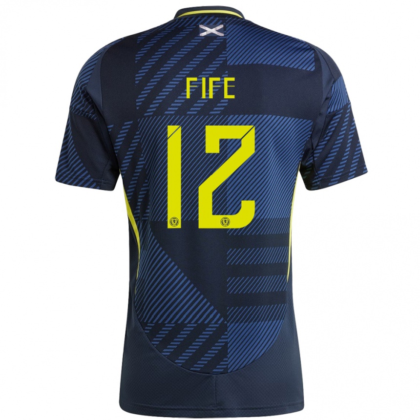 Hombre Fútbol Camiseta Escocia Jenna Fife #12 Azul Oscuro 1ª Equipación 24-26 Argentina