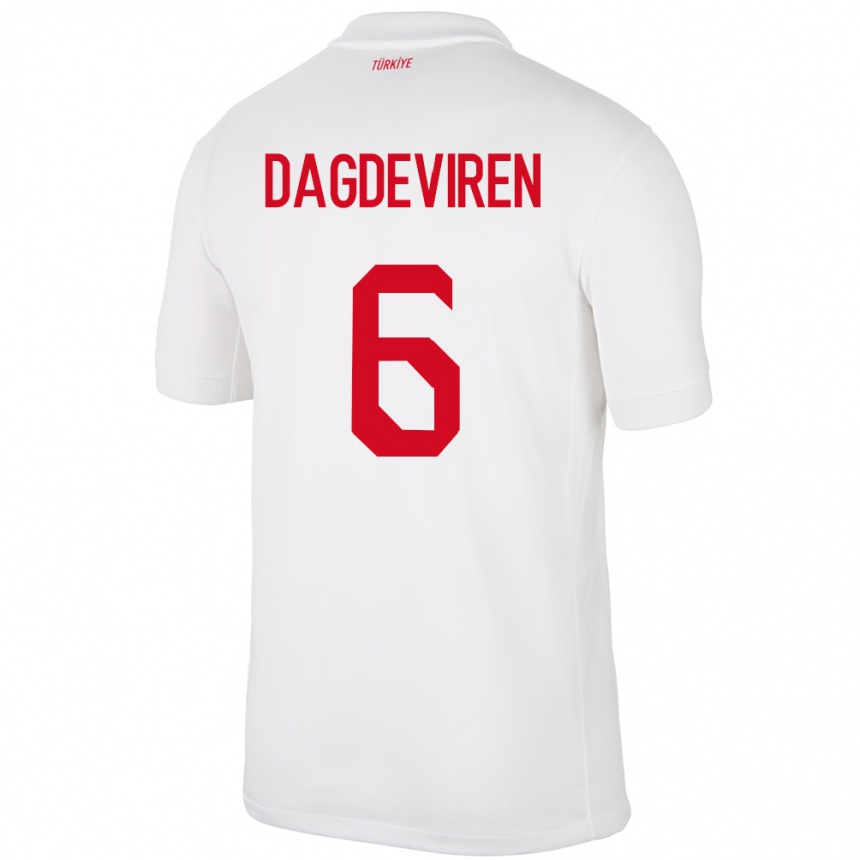 Hombre Fútbol Camiseta Turquía Diren Dağdeviren #6 Blanco 1ª Equipación 24-26 Argentina