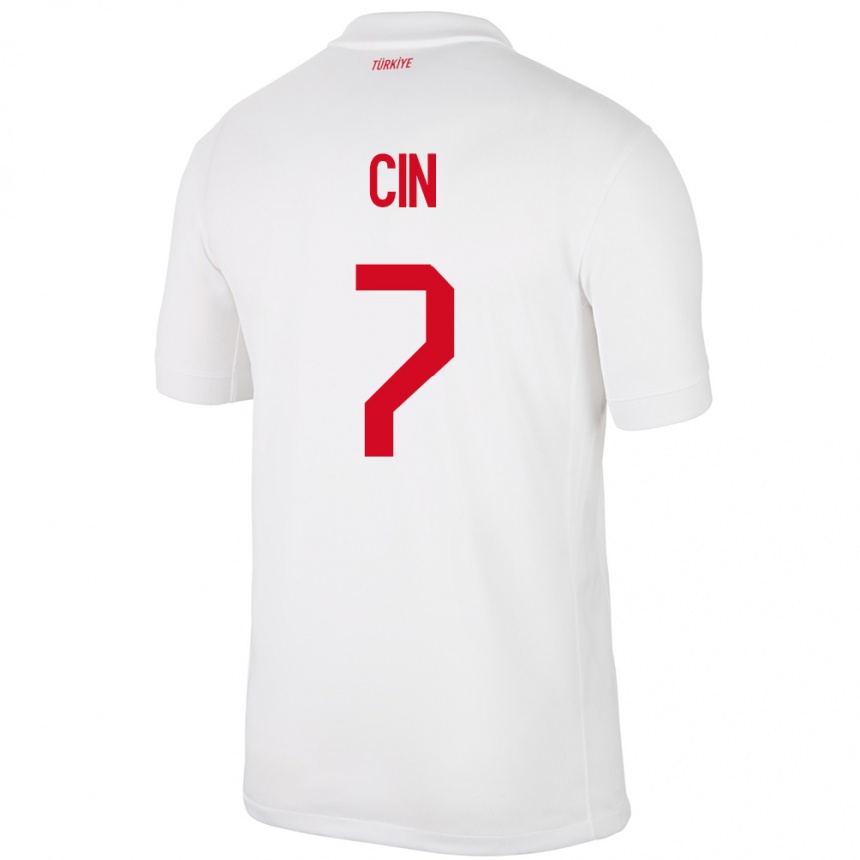 Hombre Fútbol Camiseta Turquía Miray Cin #7 Blanco 1ª Equipación 24-26 Argentina