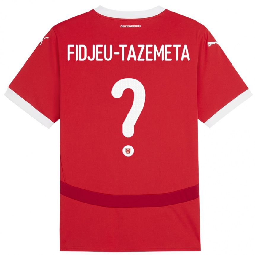 Hombre Fútbol Camiseta Austria Thierry Fidjeu-Tazemeta #0 Rojo 1ª Equipación 24-26 Argentina