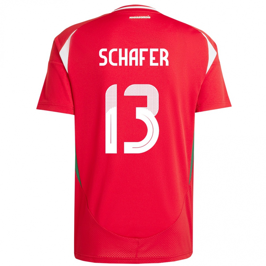 Hombre Fútbol Camiseta Hungría András Schäfer #13 Rojo 1ª Equipación 24-26 Argentina