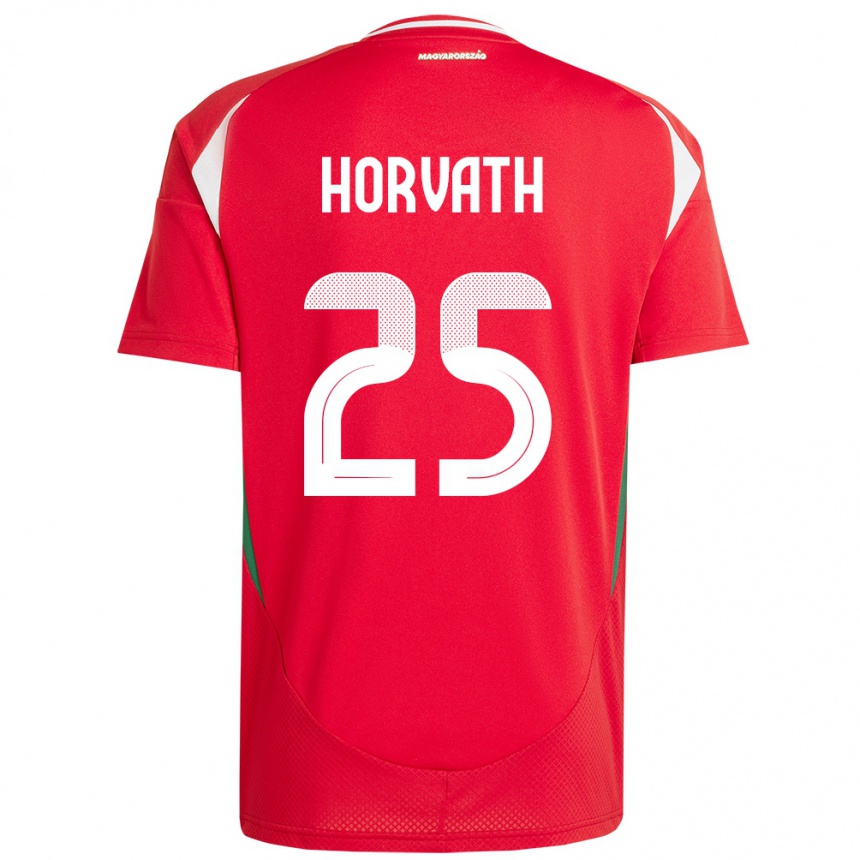 Hombre Fútbol Camiseta Hungría Krisztofer Horváth #25 Rojo 1ª Equipación 24-26 Argentina