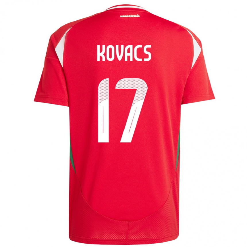 Hombre Fútbol Camiseta Hungría Mátyás Kovács #17 Rojo 1ª Equipación 24-26 Argentina