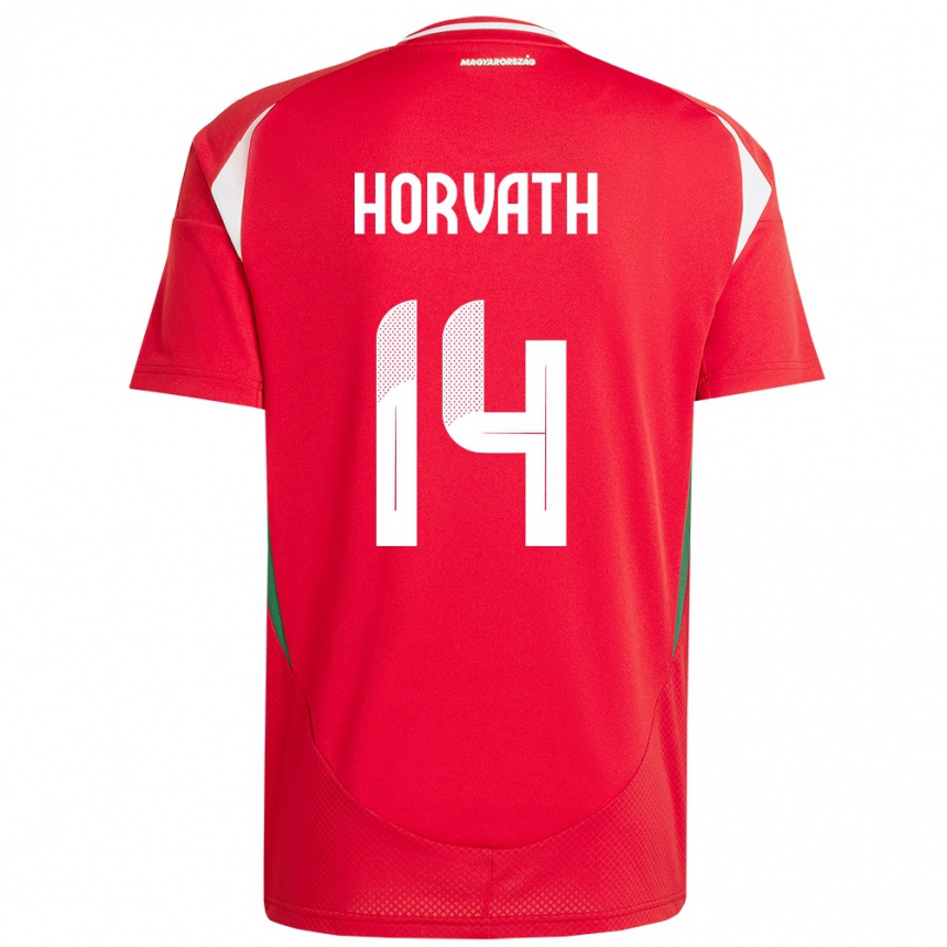 Hombre Fútbol Camiseta Hungría Artúr Horváth #14 Rojo 1ª Equipación 24-26 Argentina