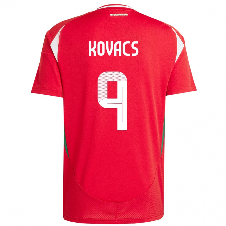 Hombre Fútbol Camiseta Hungría Patrik Kovács #9 Rojo 1ª Equipación 24-26 Argentina