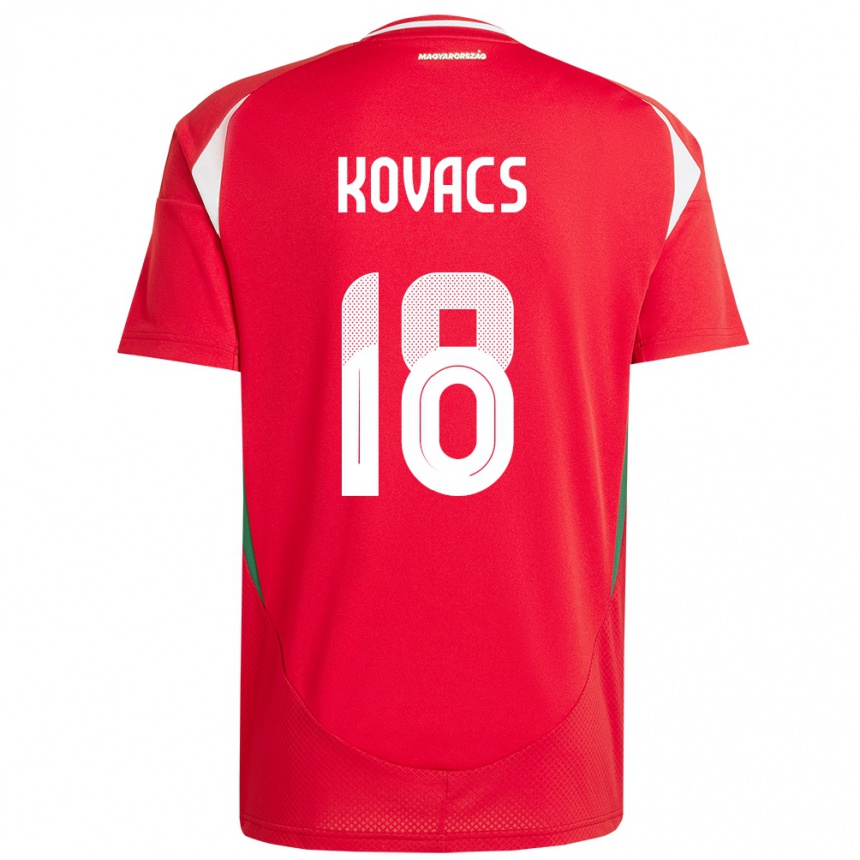 Hombre Fútbol Camiseta Hungría Laura Kovács #18 Rojo 1ª Equipación 24-26 Argentina