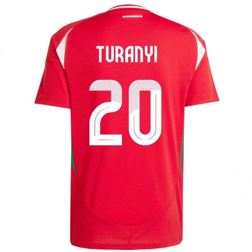 Hombre Fútbol Camiseta Hungría Lilla Turányi #20 Rojo 1ª Equipación 24-26 Argentina