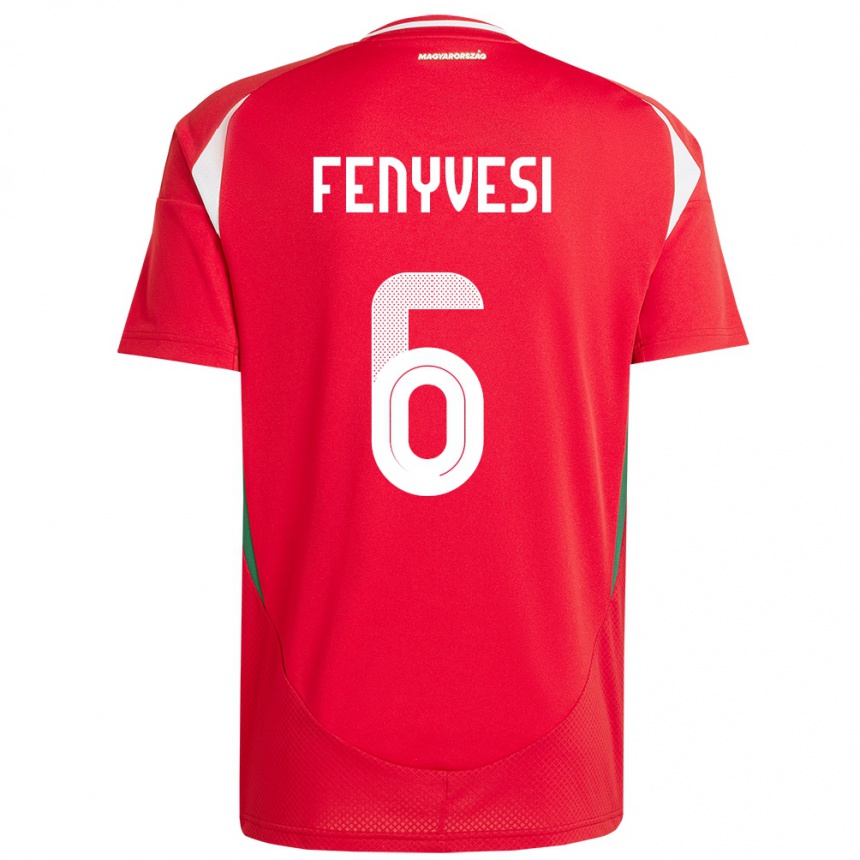 Hombre Fútbol Camiseta Hungría Evelin Fenyvesi #6 Rojo 1ª Equipación 24-26 Argentina