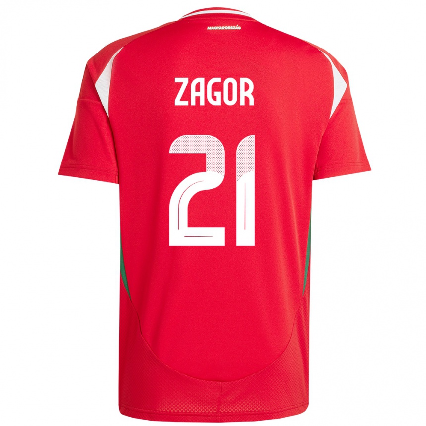 Hombre Fútbol Camiseta Hungría Bernadett Zágor #21 Rojo 1ª Equipación 24-26 Argentina