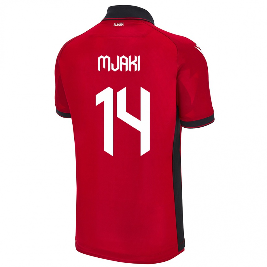 Hombre Fútbol Camiseta Albania Agan Mjaki #14 Rojo 1ª Equipación 24-26 Argentina