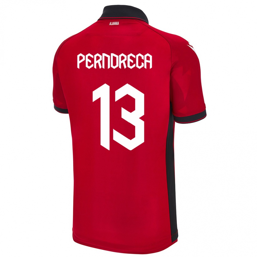 Hombre Fútbol Camiseta Albania Fabjan Perndreca #13 Rojo 1ª Equipación 24-26 Argentina