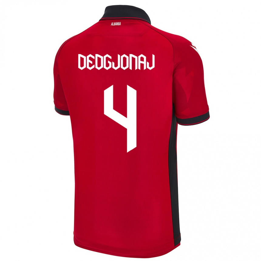 Hombre Fútbol Camiseta Albania Leonora Dedgjonaj #4 Rojo 1ª Equipación 24-26 Argentina