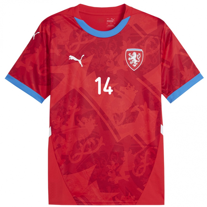 Hombre Fútbol Camiseta Chequia Denis Alijagic #14 Rojo 1ª Equipación 24-26 Argentina