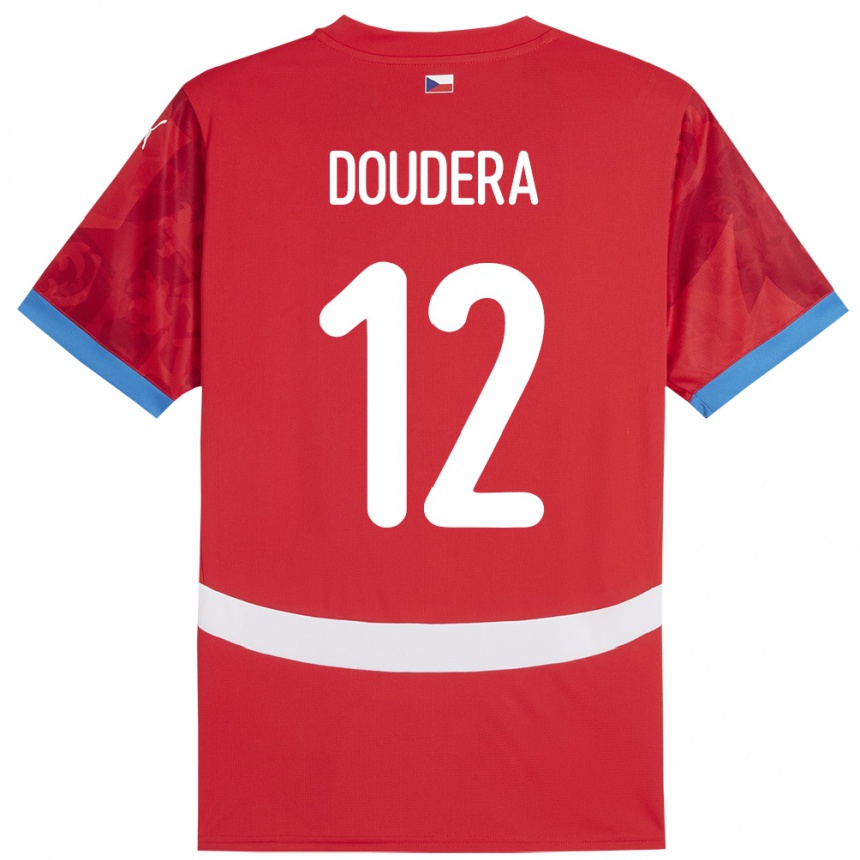 Hombre Fútbol Camiseta Chequia David Doudera #12 Rojo 1ª Equipación 24-26 Argentina