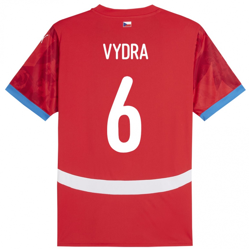 Hombre Fútbol Camiseta Chequia Patrik Vydra #6 Rojo 1ª Equipación 24-26 Argentina