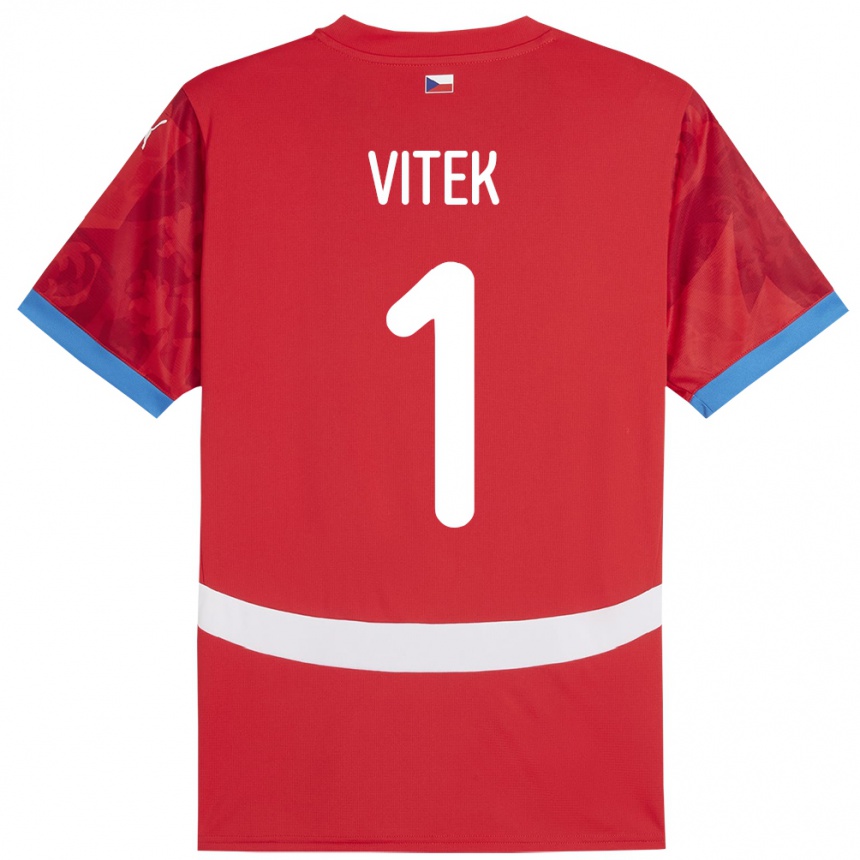 Hombre Fútbol Camiseta Chequia Radek Vitek #1 Rojo 1ª Equipación 24-26 Argentina