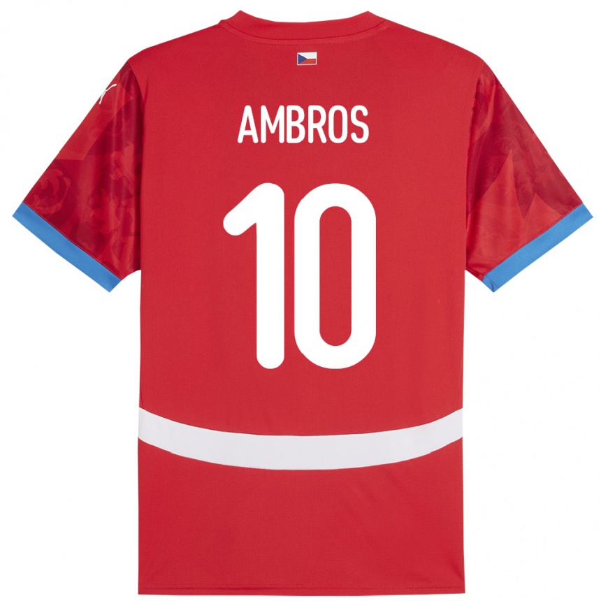 Hombre Fútbol Camiseta Chequia Lukas Ambros #10 Rojo 1ª Equipación 24-26 Argentina