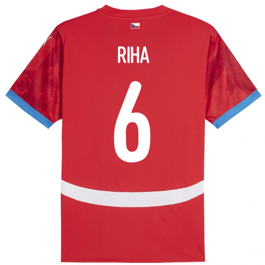 Hombre Fútbol Camiseta Chequia Ferdinand Riha #6 Rojo 1ª Equipación 24-26 Argentina