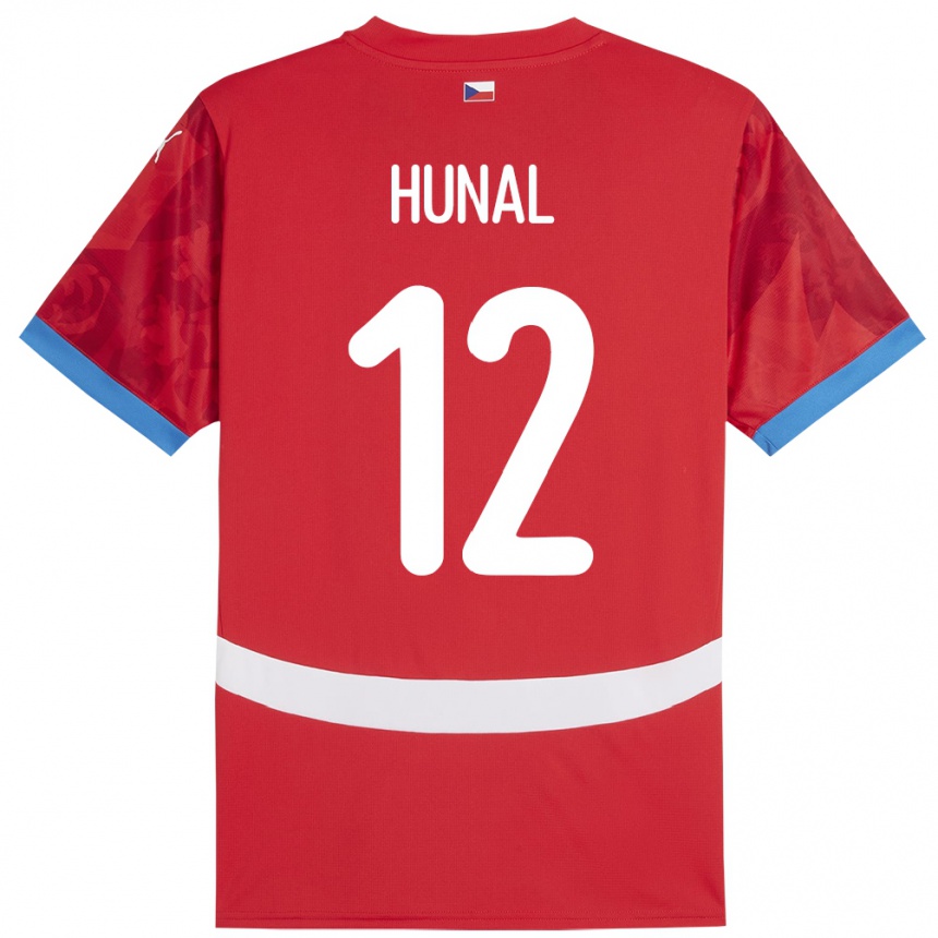 Hombre Fútbol Camiseta Chequia Eric Hunal #12 Rojo 1ª Equipación 24-26 Argentina