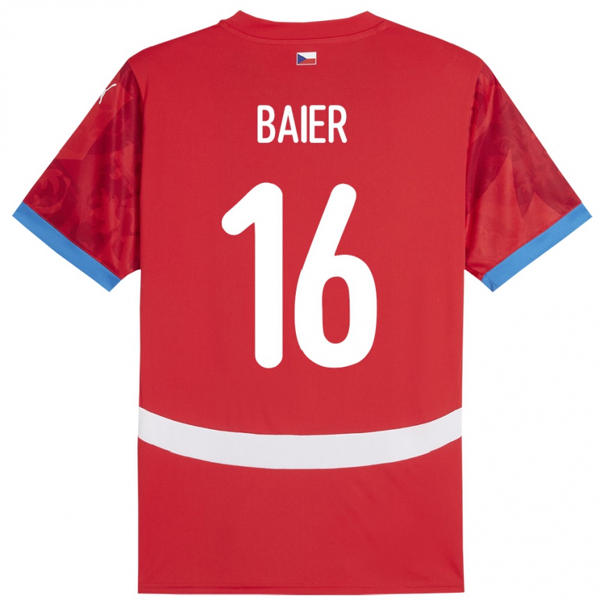 Hombre Fútbol Camiseta Chequia Viktor Baier #16 Rojo 1ª Equipación 24-26 Argentina