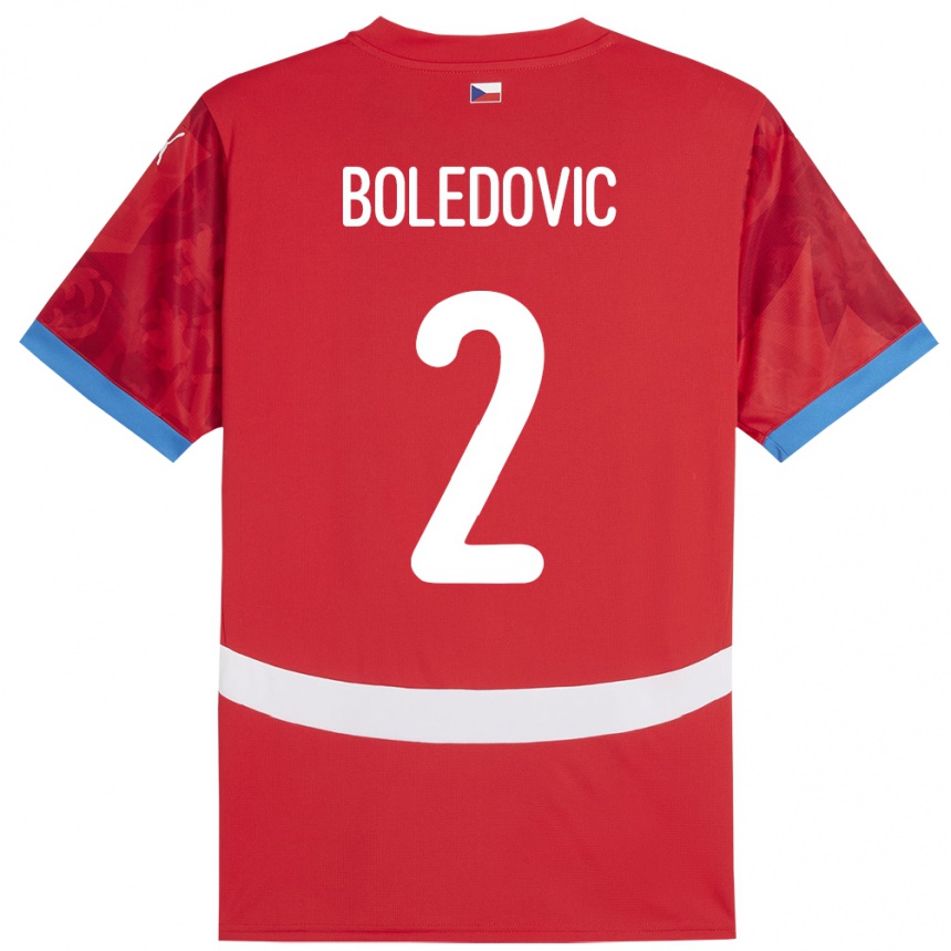 Hombre Fútbol Camiseta Chequia Tobias Boledovic #2 Rojo 1ª Equipación 24-26 Argentina