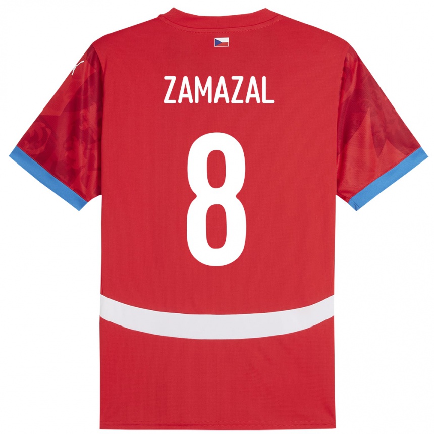 Hombre Fútbol Camiseta Chequia Denis Zamazal #8 Rojo 1ª Equipación 24-26 Argentina