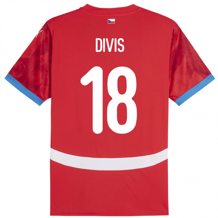 Hombre Fútbol Camiseta Chequia Matej Divis #18 Rojo 1ª Equipación 24-26 Argentina