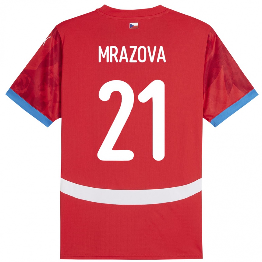 Hombre Fútbol Camiseta Chequia Miroslava Mrázová #21 Rojo 1ª Equipación 24-26 Argentina