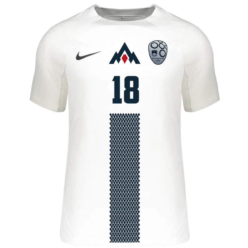 Hombre Fútbol Camiseta Eslovenia Zan Vipotnik #18 Blanco 1ª Equipación 24-26 Argentina