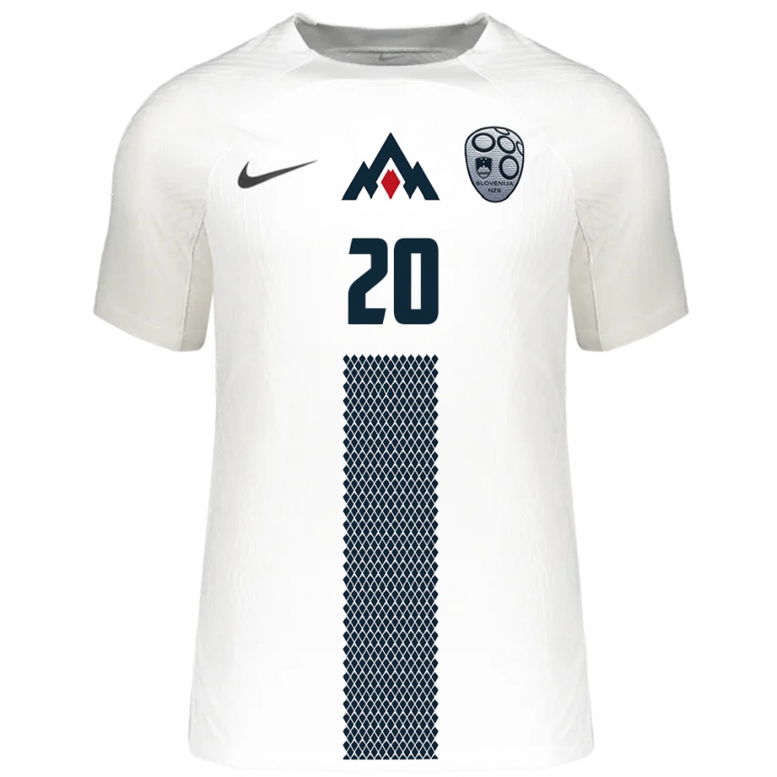 Hombre Fútbol Camiseta Eslovenia Zara Kramžar #20 Blanco 1ª Equipación 24-26 Argentina